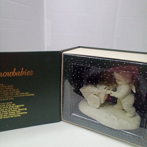 Department 56 Snowbabies There's Another One Figurine Christmas Wheelbarrow - Picture 13 of 13